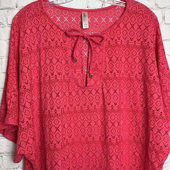 Swim by Cacique Crochet Like Coral Swim Cover Up - Picture 2 of 9